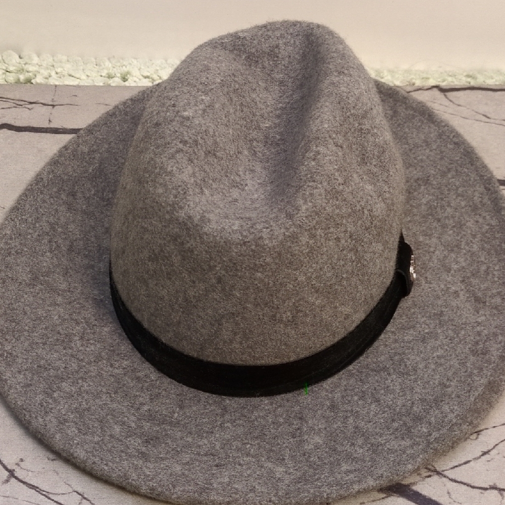 Calvin Klein Collection Charcoal Fedora Hat